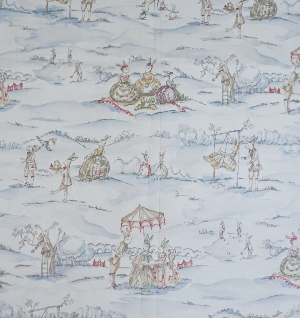 Last Large Remnant P. KAUFMANN COTTONTAIL BLUE DECORATOR FABRIC 54'' by 54''